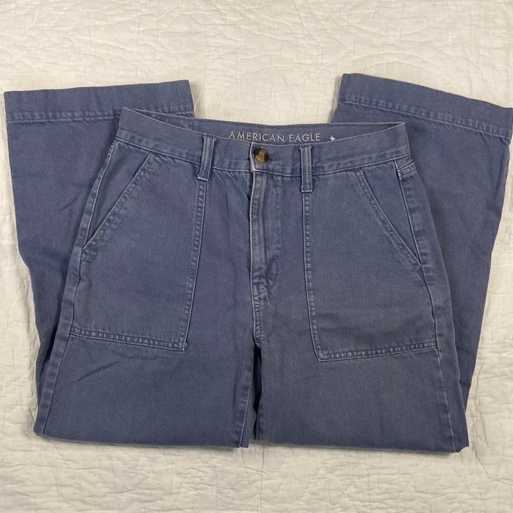 American Eagle Purple Wide Leg Crop Jeans size 4